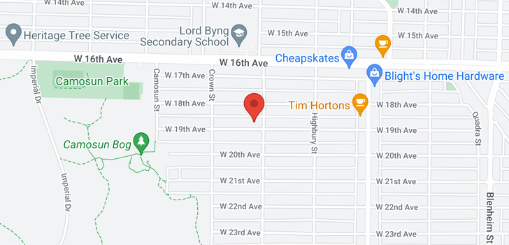 map of 3913 W 19TH AVENUE